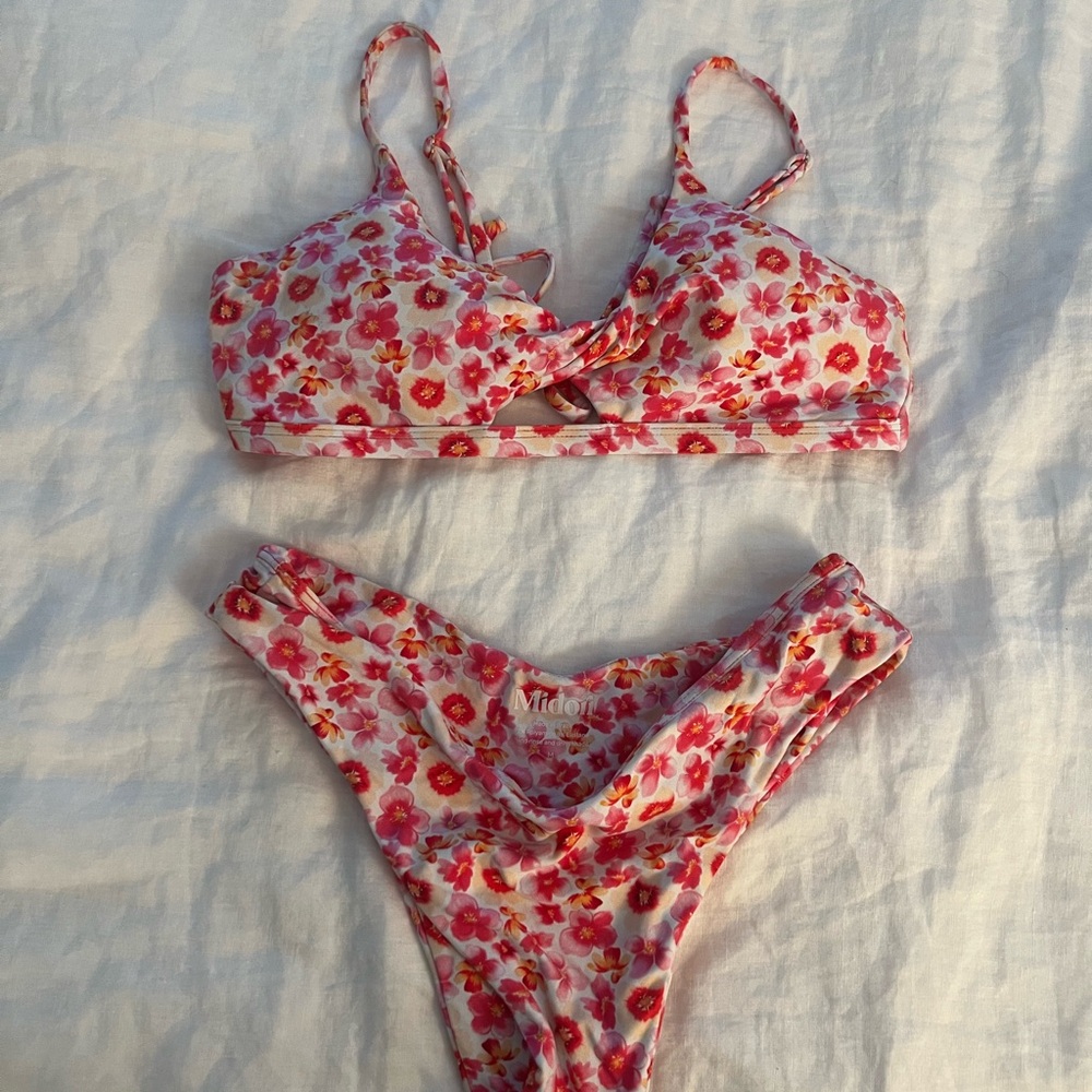 Midori Pink and Red Floral Swimwear